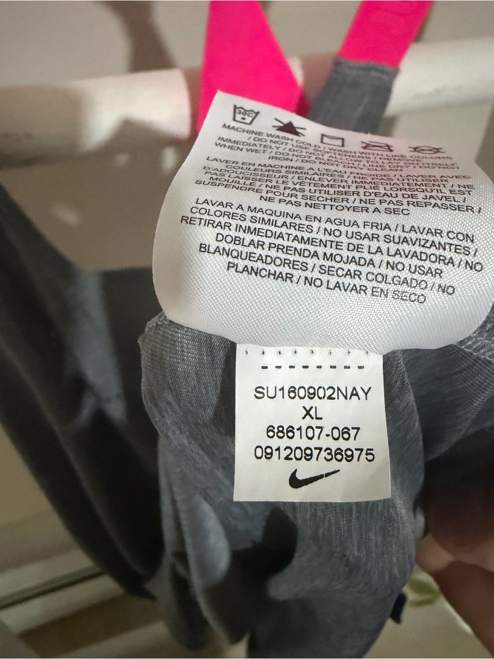 Nike Gray Tank with Pink Straps - Women's Athletic Scoop Neck - Picture 6 of 6